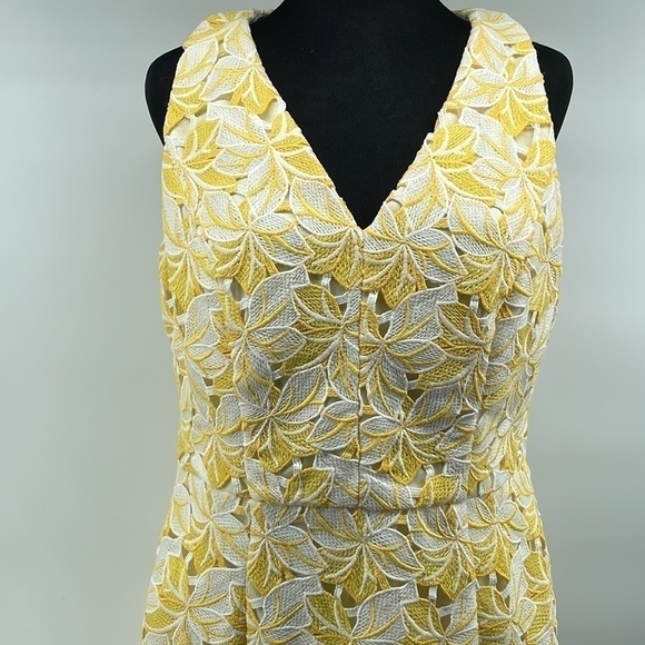 White House black market floral spring v neck dress casual career Easter sz 8 - Picture 8 of 11